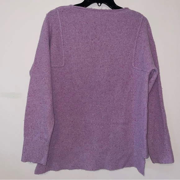 Sundance Lambswool Lavender Wide neck High Low Hem Sweater Size Small - Picture 5 of 5